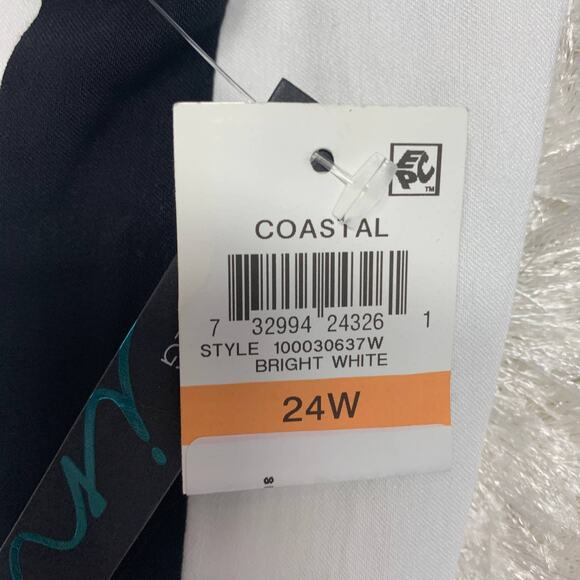 NWT INC White w Black Tuxedo Stripe Skinny Pants Sz 24W - Picture 9 of 10